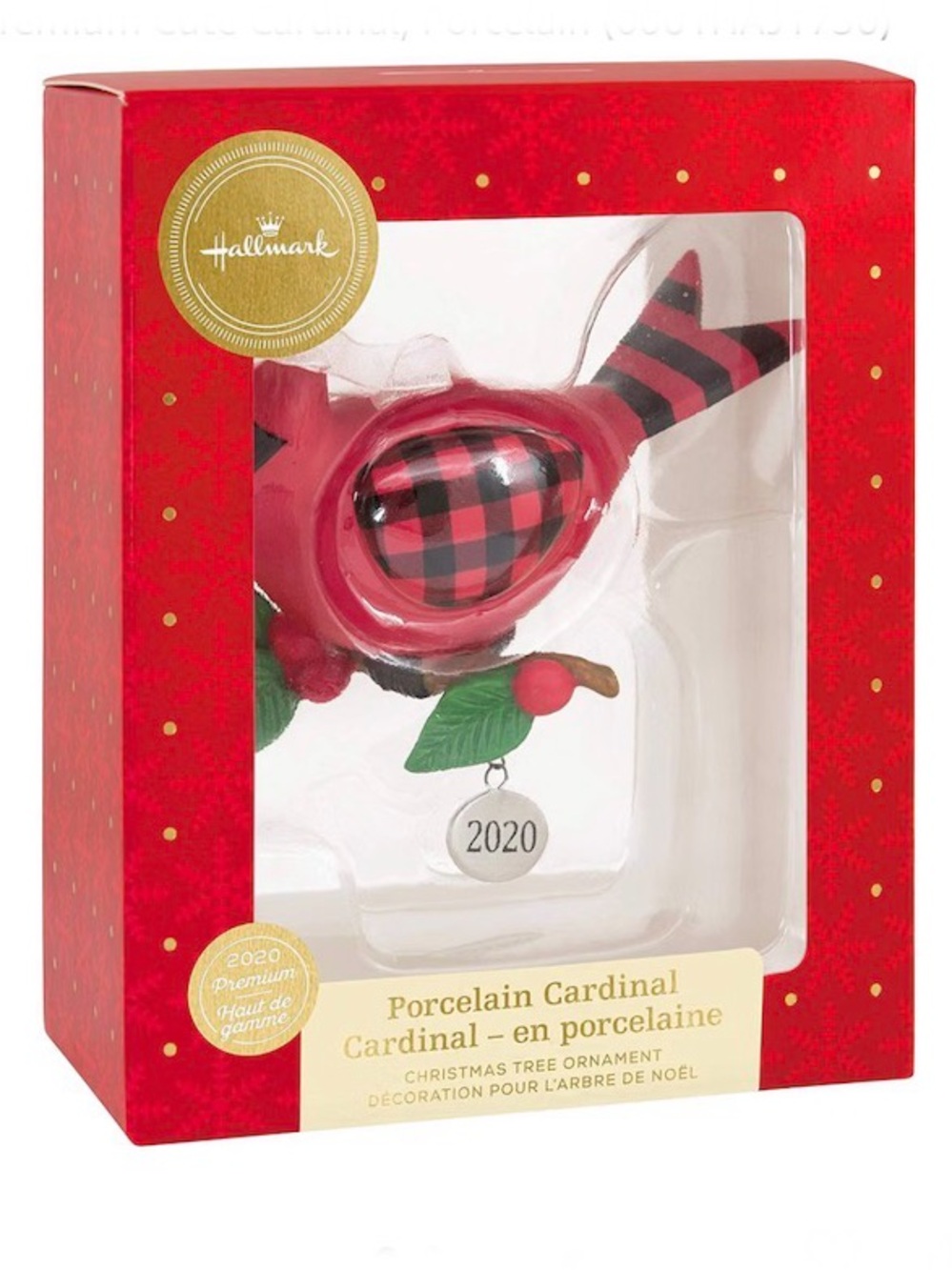 Hallmark Christmas Ornament 2020 Year-Dated, Premium Cute Cardinal, Porcelain